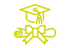graduation and diploma icon
