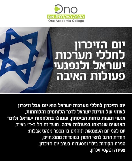 Graphic about Memorial Day for Israel's Fallen Security Forces and Soliders