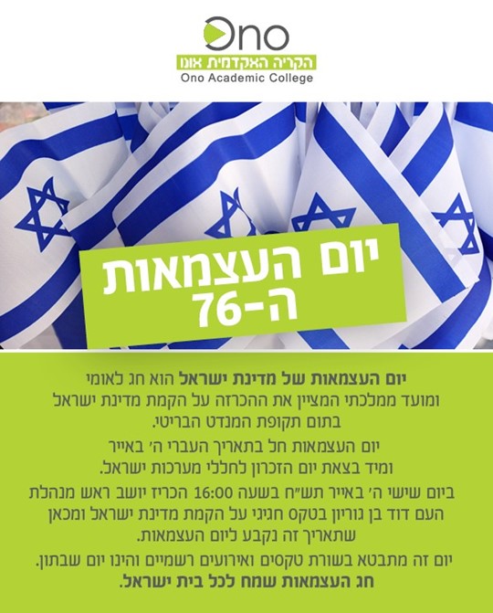 Graphic about Israel's Independence Day